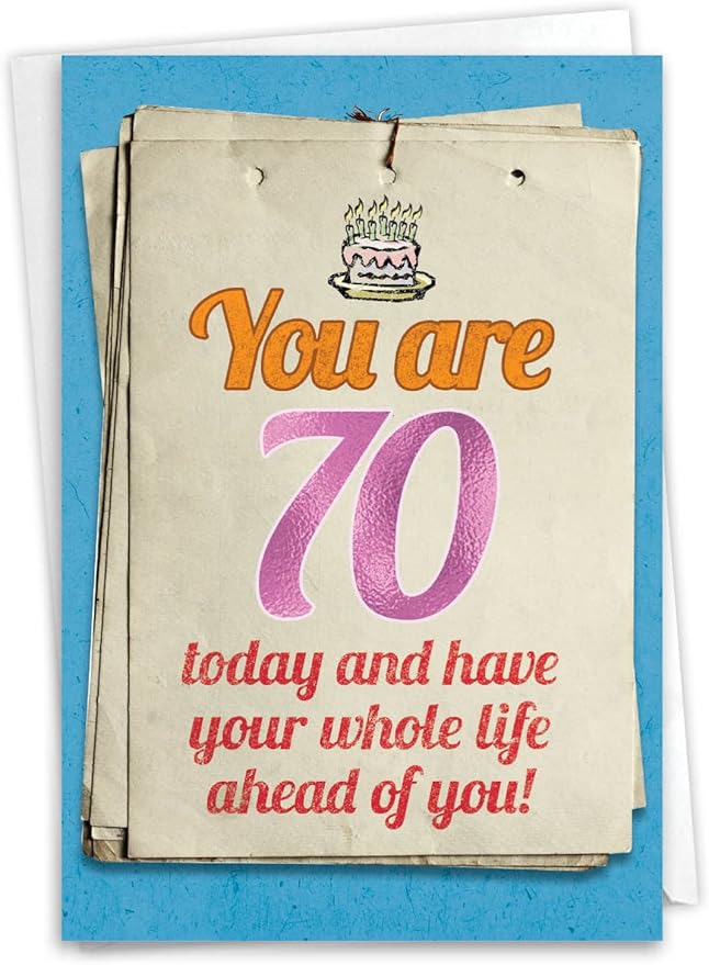 NobleWorks - 70th Milestone Birthday Greeting Card with 5 x 7 Inch Envelope (1 Card) - You Are 70 8971