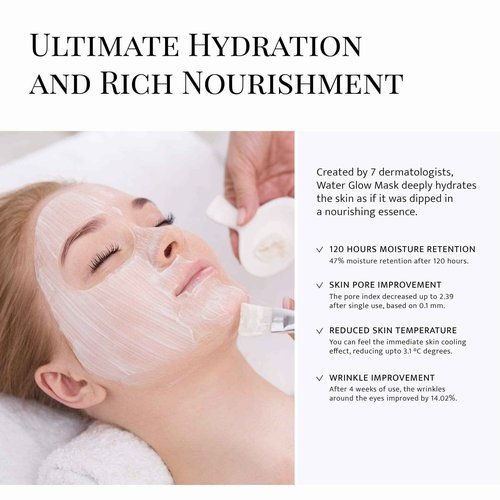 DOCTORCOS Snow White Water Glow Mask Cream | Moisturizing Sheet Free Sleeping Pack (2 Original + Brush)