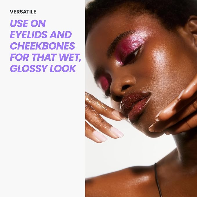 Wonderskin Lip Gloss Blading Top Gloss Red Glitter Lip Gloss, Hydrating and High Shine Finish Lip Makeup (Red Glitter)