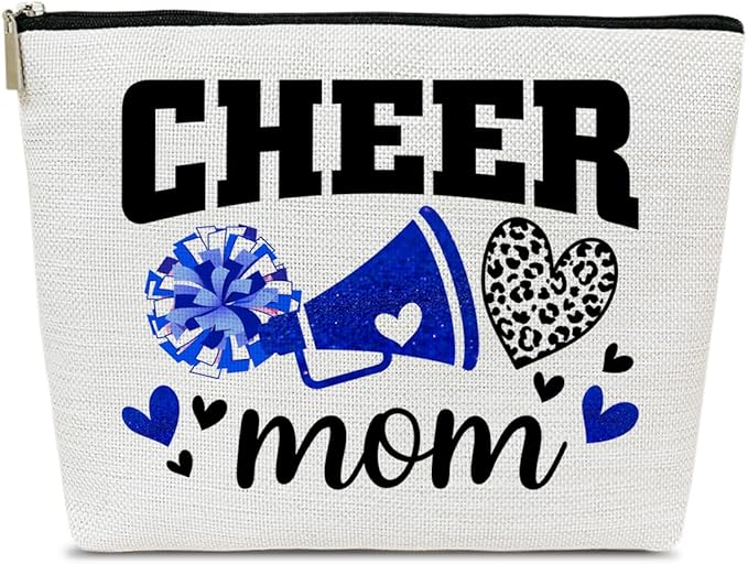 Cheer Mom Gifts Makeup Bag, Cheerleading Coach Appreciation, Thank You, Mother's Day, Birthday Gifts For Coach, Sister, Friends, Cosmetic Bag Pouch