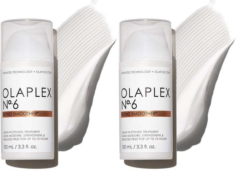 Olaplex Nº. 6 Bond Smoother: Leave-In Styling Treatment | Smooths,Conditions,& Strengthens | Frizz Control for Up to 72 Hours-| For Coily,Curly,Straight,and Wavy,100 mL / 3.3 Fl Oz,(Pack of 2)
