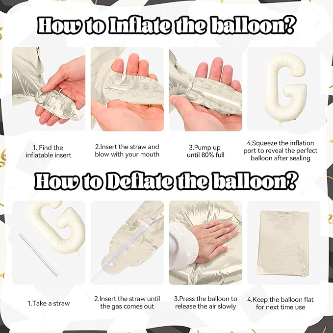 Biapian 40 Inch GRAD Balloons, Cream Letter Balloon, Beige Graduation Decorations, Large Banner With White Ribbon for Class of 2024 Party
