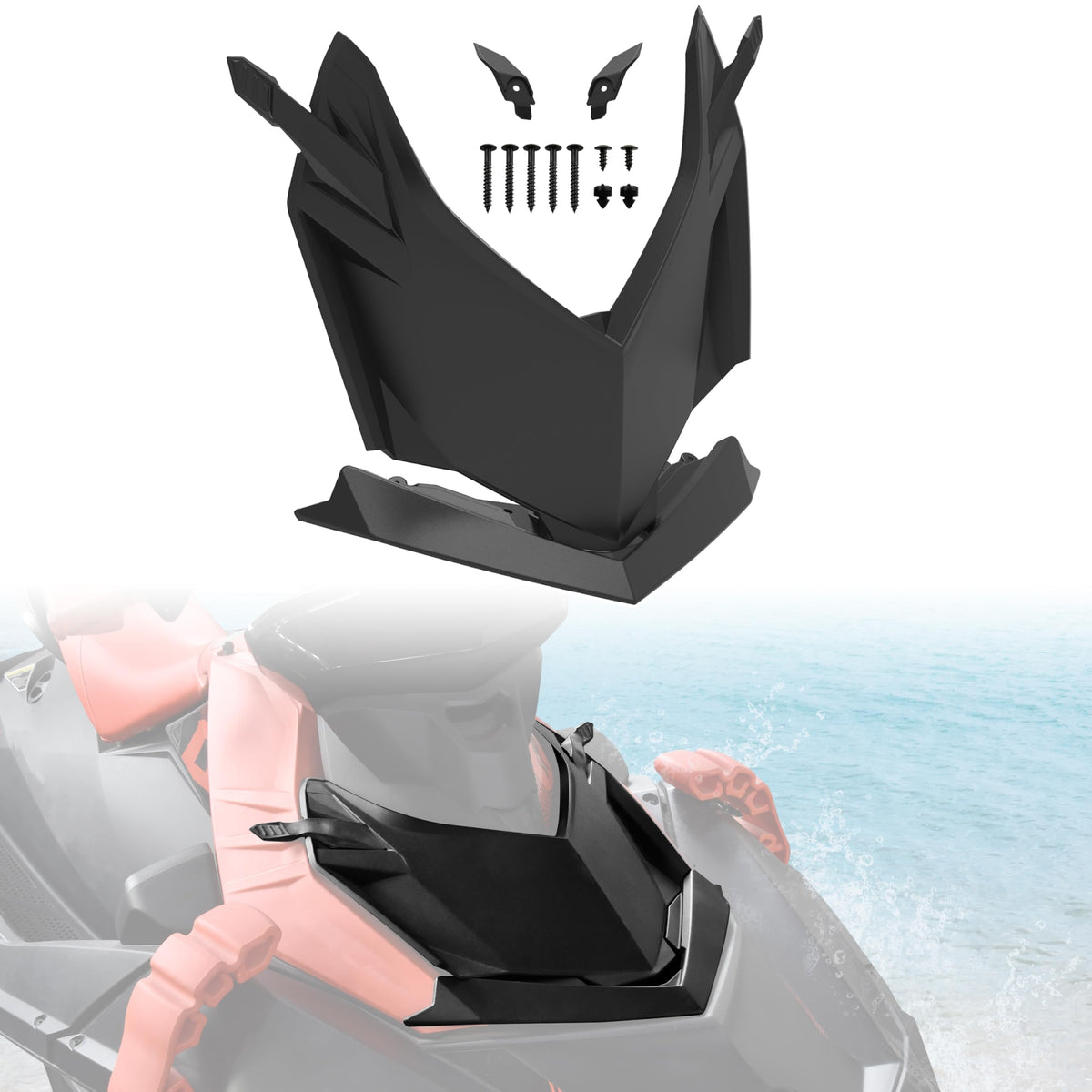 Sautvs Front Deflector Replacement Lid For Spark, Front Upper Storage Cargo Bin Cover Lid Deflector Lid Kit For Sea-Doo Spark 20