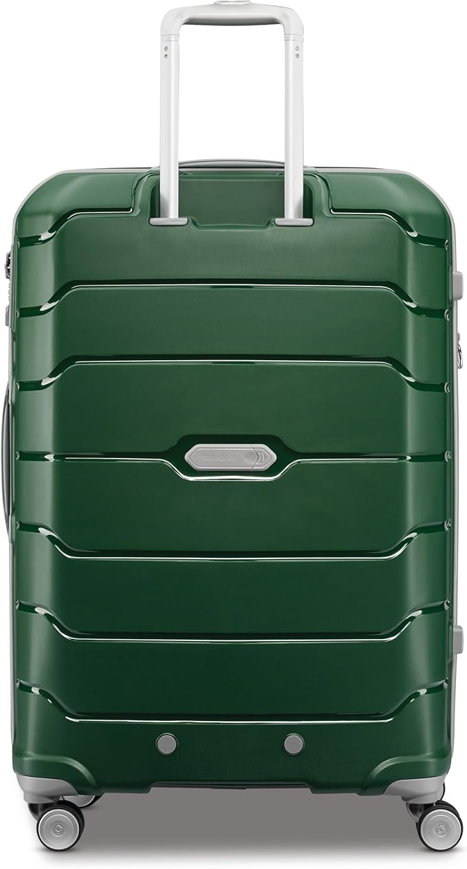 Samsonite Freeform Large Checked Luggage with Dual 360° Spinner Wheels - TSA Lock, Airline-Approved - Lightweight Durable Polypropylene Expandable Hardshell - Pine Green