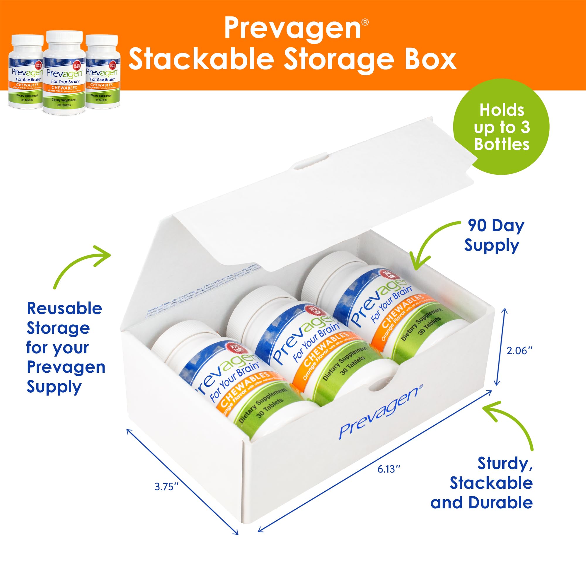 Prevagen Regular Strength Orange Chewables - 90 Tablets (3 Month Supply) | Formulated for Your Brain | 10mg of Apoaequorin Plus Vitamin D3