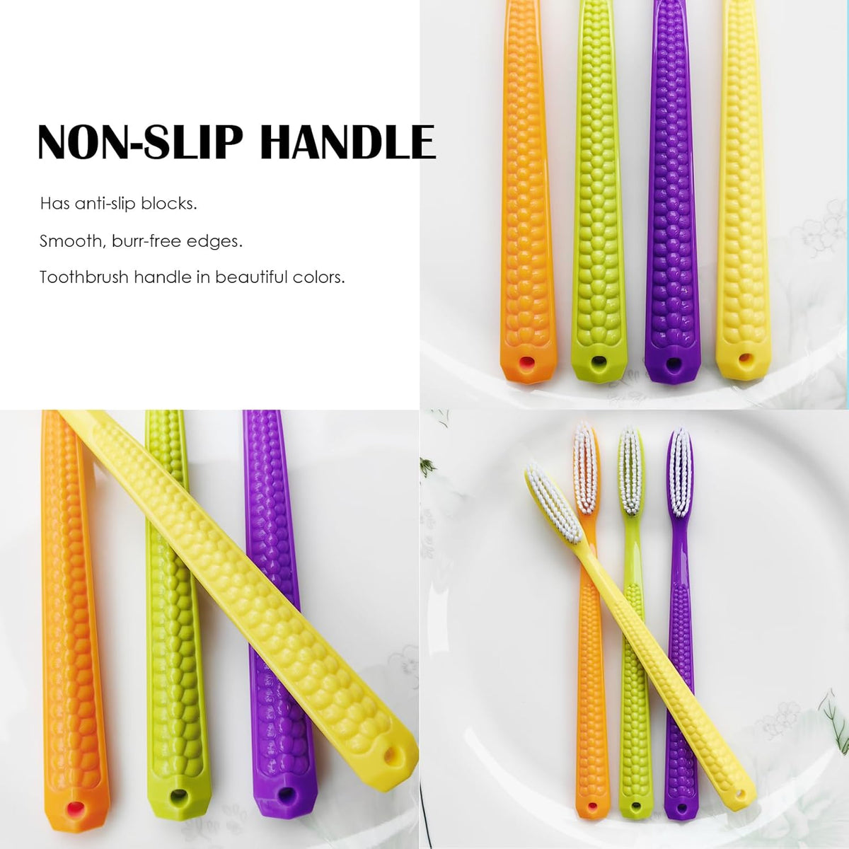 EasyHonor Huge Head, Big Giant Head Toothbrush, Hard & Firm bristles BPA Free for Proper Dental Care, White Hard Bristles.(8pcs)