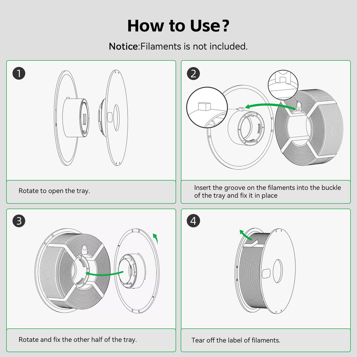 Original AMS Detachable Filament Spool Compatible with Bambu Lab 3D Printer,Reusable Filament Reel Holder Fits PLA, PETG, ABS Filament Spool for Bambulab A1/A1 Mini,Support Low-Temp Environment ≤ 70°C