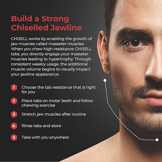 CHISELL Jawline Exerciser & Jawline Sculptor, Bite Block for Regular Bite, Face Shaper, Face Sculpting Tool, Jawline Sculptor for Slim Jaw, Mouth Exerciser for Jawline, Craving & Stress Reducers