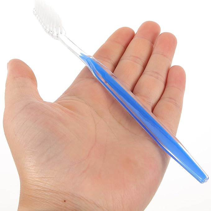 50Pcs Disposable Soft Bristle Toothbrushes Travel Oral Care Set Portable Plastic Tooth Brushes for Camping and Hotel Use