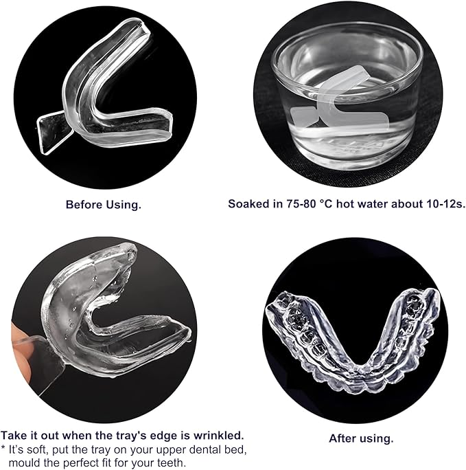 8psc Teeth Whitening Trays Kits Mouth Trays & 2 Tooth Boxes, Thermoform Moldable Whitening Teeth Tray, Oral Care Thin Moldable Mouth Tray Kit Tools for Whitening