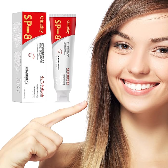SP-8 Probiotic Ultra Whitening Toothpaste, Deep Cleaning Care Fresh Breath with Probiotic Oral Microbiot. (1 Pcs)