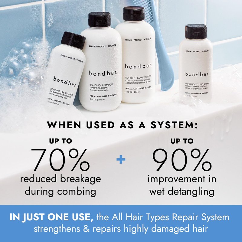 Bondbar PreShampoo Repair Treatment for Damaged Hair, Reduces Breakage & Frizz, Moisturizes & Adds Shine, Strengthens All Hair Types & Textures, Vegan, CrueltyFree, 4 Fl. Oz.