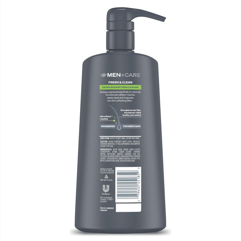 DOVE MEN + CARE 2-in-1 Shampoo and Conditioner Fresh and Clean 4 Count Nourishes and Invigorates Helps Strengthen Hair 25.4 oz