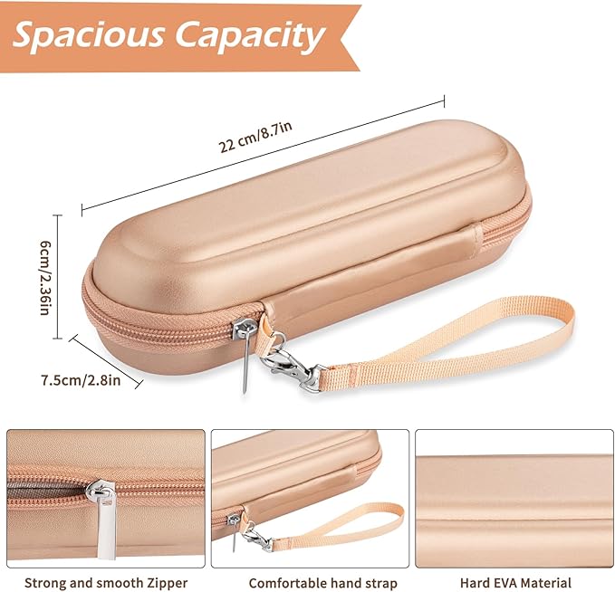 TYSORETY Toothbrush Travel Case for Oral B/Oral-B Pro 1000 1500 5000 7000 & Philips Sonicare 4100 1100 5300 5100 6100/iO Electric Toothbrush, Hard Protective Storage Bag (Gold)