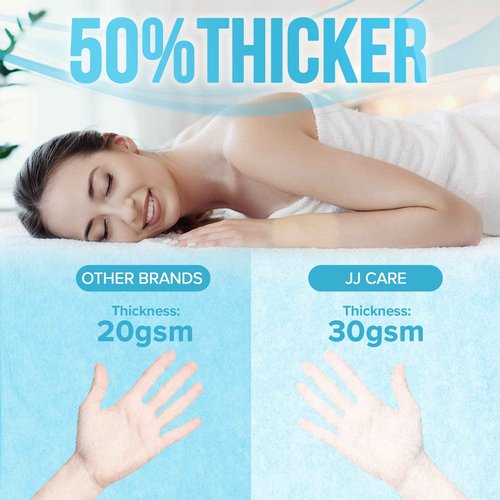 Disposable Massage Table Sheets - 120 Sheets [24" x 390 feet, 2 Roll] - 50% Thicker Perforated Massage Bed Cover, Non-Woven Disposable Roll for Massage Table for Waxing, Facial, Tattoo, & Spa