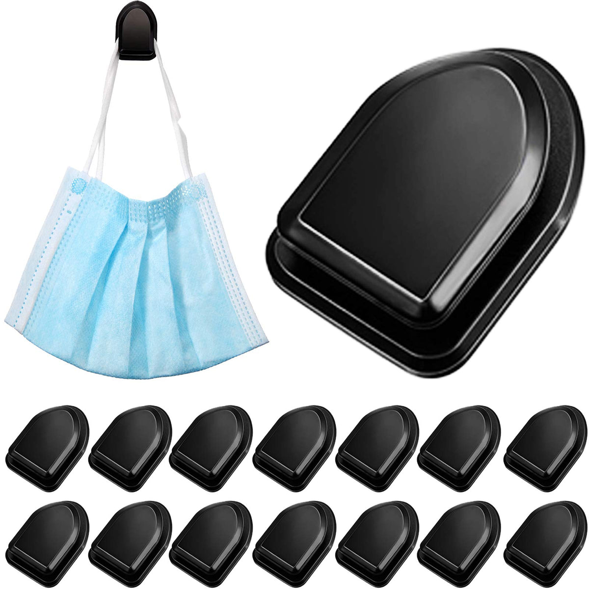 Frienda 15 Pieces Car Black Sticky Hooks Multifunctional Vehicle Adhesive Hooks Hanging Car Storage Hooks for Key USB Cable Earp