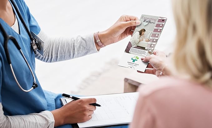 ZOCO - for The Mother-to-Be Slide Chart - Custom Promotional Item (Pack of 250) - Healthy Pregnancy, New Mom Brochure - Doctor’s Office, Hospitals, Clinics, Healthcare Center Handout - 3.75 x 8.5 in.