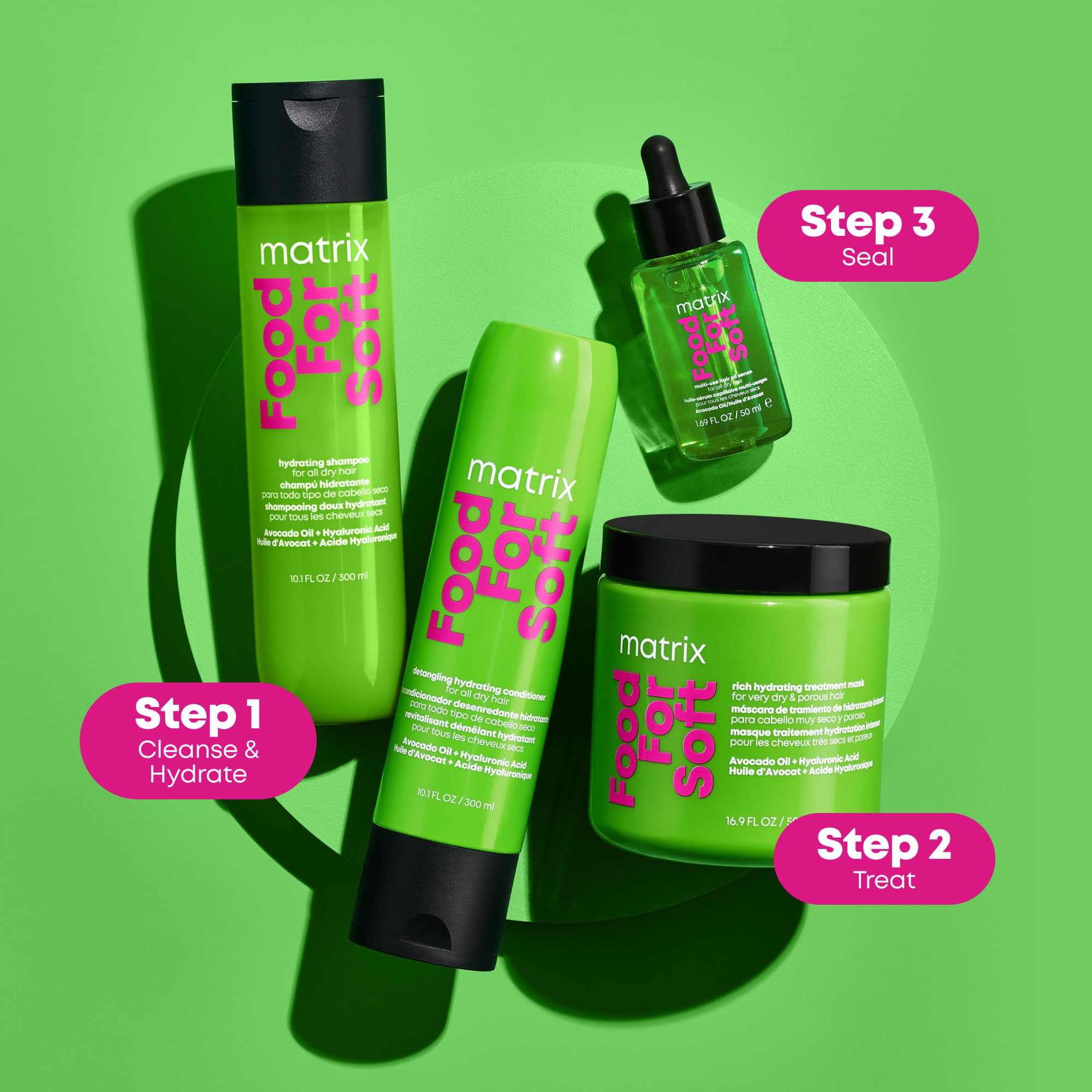 MATRIX Food For Soft Rich Hydrating Hair Mask - Deep Conditioner For Dry & Brittle Hair, Adds Shine & Softness, With Avocado Oil & Hyaluronic Acid, Replenishes Moisture
