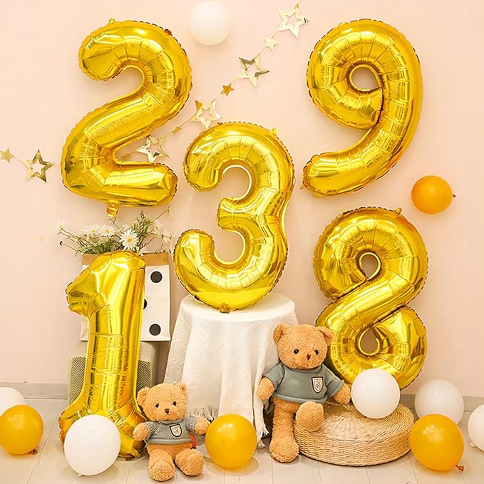 Gold Number Balloons Birthday Balloons - Giant Gold Number 9 Balloon 40 inch, Numbers Balloon Birthday Decorations, Gold Party Supplies for Women Men