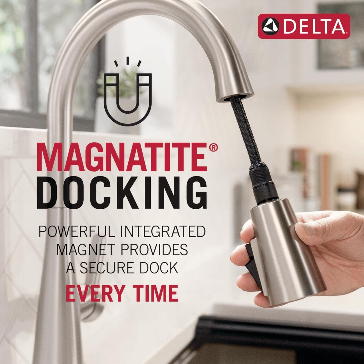 Delta Nicoli Matte Black Kitchen Faucet with Pull Down Sprayer, Bridge 3 Hole Modern Kitchen Sink Faucet, Two-Handle, Matte Black 19867LF-BL