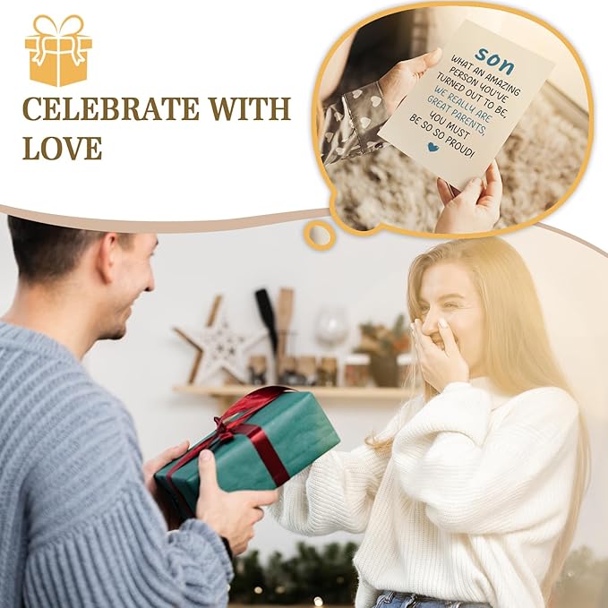 Qiliji Funny Son Birthday Card from Parents, Humorous Birthday Card for Adult Son, Sons Bday Cards Gifts from Mom and Dad, We Are Great Parents You Must Be So Proud