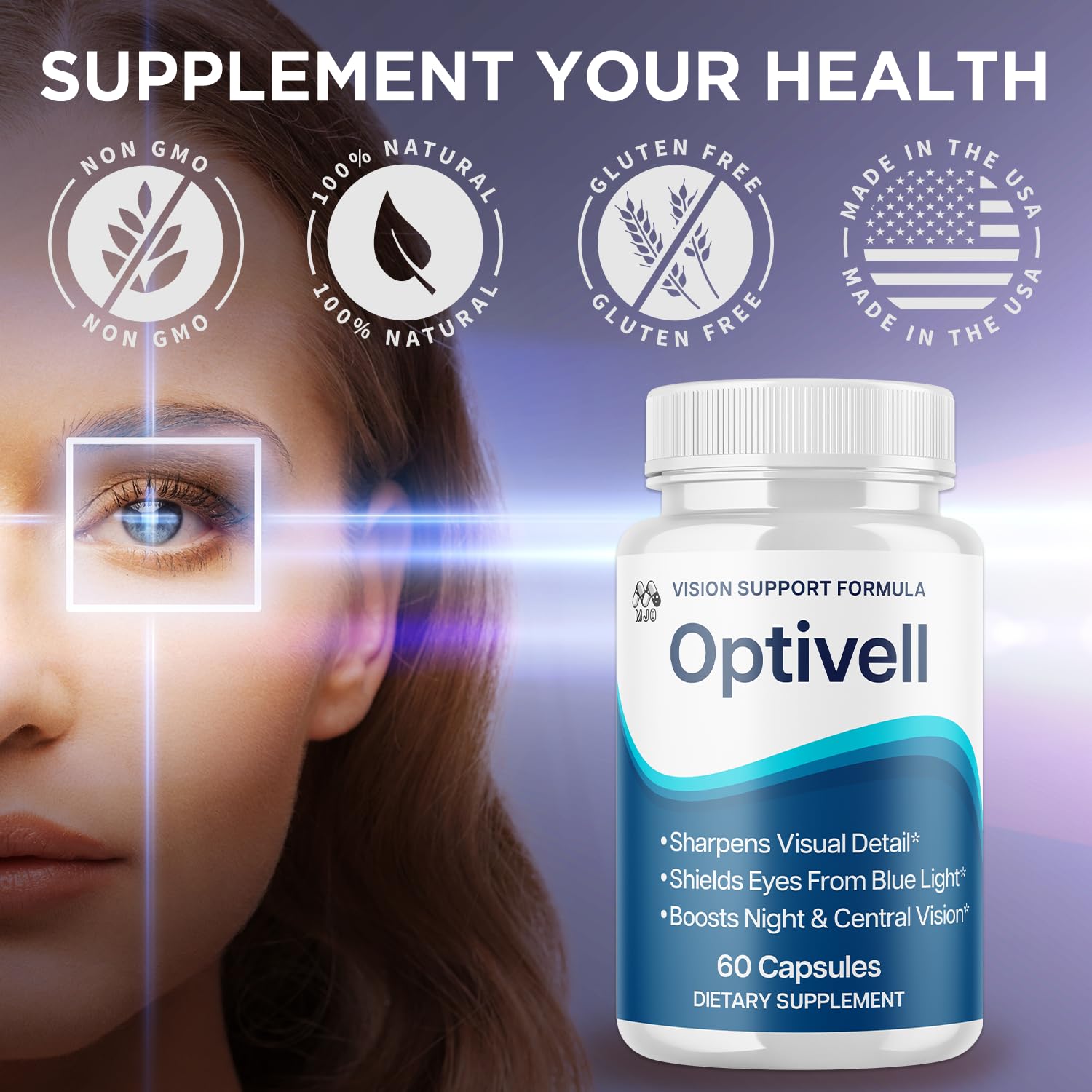 (2 Pack) Optivell Eye Capsules, Official Optivell Eye Vitamin Pills with All Natural Ingredients, Advanced Vision Formula Supplement Pills Supporting Ocular Health & Wellness Naturally (120 Capsules)