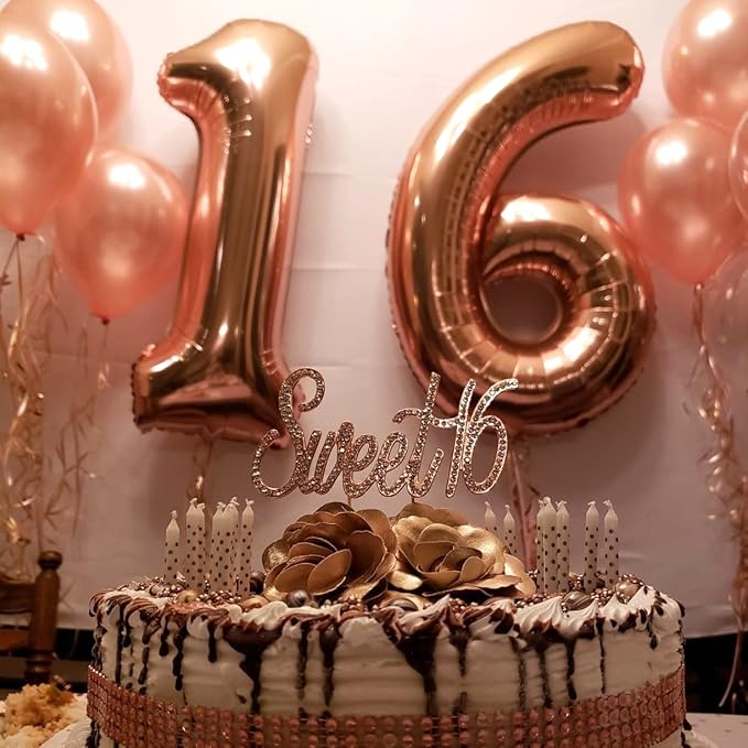 Rose Gold Number 10 Balloons for 10th Birthday Decorations, 40 Inch Rose Gold Helium Mylar Foil Number 1 & 0 Balloons for Girls, 10th Birthday Balloons for Women Anniversary Party Supplies