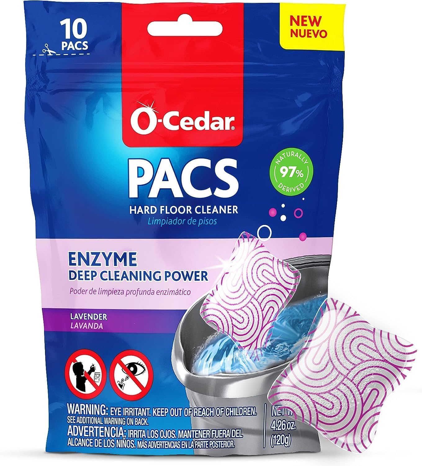 O-Cedar MicroTwist MAX Microfiber Mop with 2 MicroTwist MAX Refills and Lavender Floor Cleaning PACS (Variety Pack)