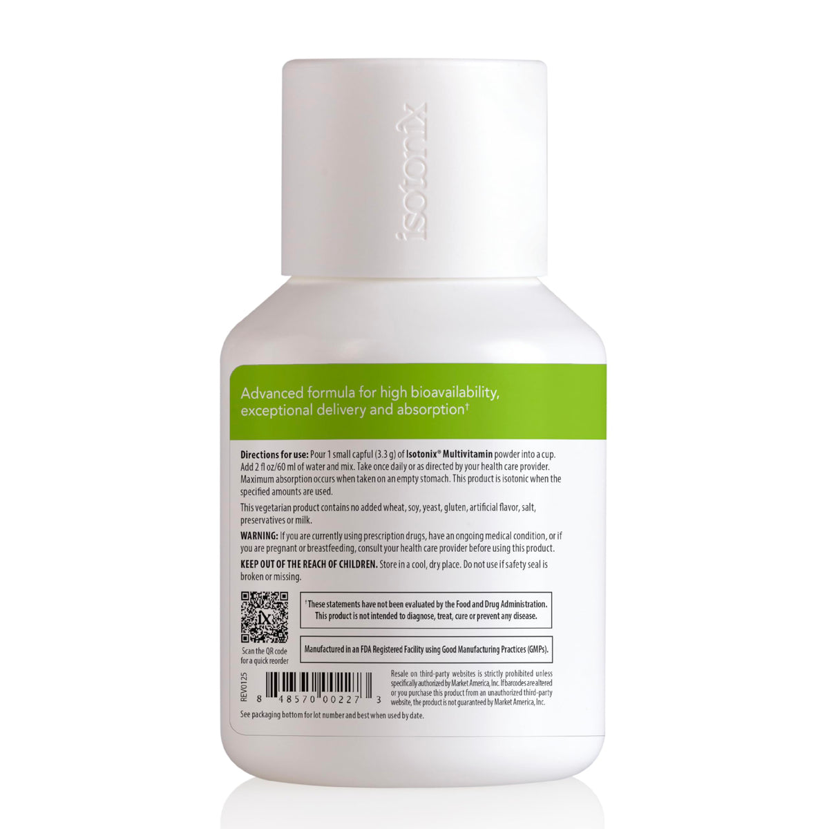 Isotonix Multivitamin Powder Without Iron – Methylated B Vitamins, Antioxidant & Mineral Support – Fast-Mix Isotonic Delivery – Vegetarian, Gluten-Free, Non-GMO – Natural Fruit Flavor – 90 Servings