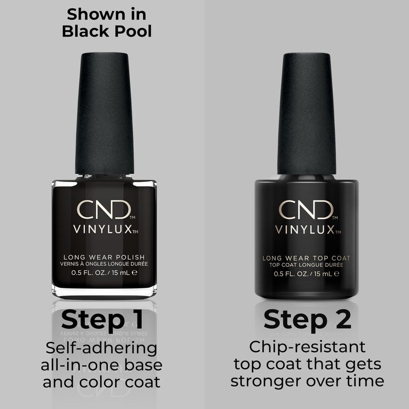 CND Vinylux Longwear Black Nail Polish, Gel-like Shine & Chip Resistant Color, Black Pool, 0.5 fl. oz