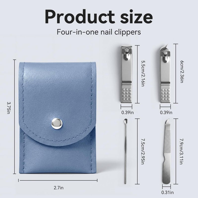 RISESAILS 20-Piece Complete Nail Care Kit, Professional Manicure Set with Stainless Steel Tools for Home Use, Travel & Gifts | Portable Nail Clipper Kit in Blue Case(Blue)