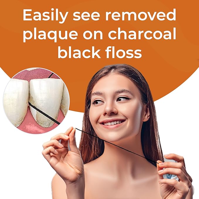 Xlent Expandable Floss Treated Activated Charcoal, Xylitol Natural Plant Based Wax in Cinnamonflavor, Pack of 2 (Blister Card)