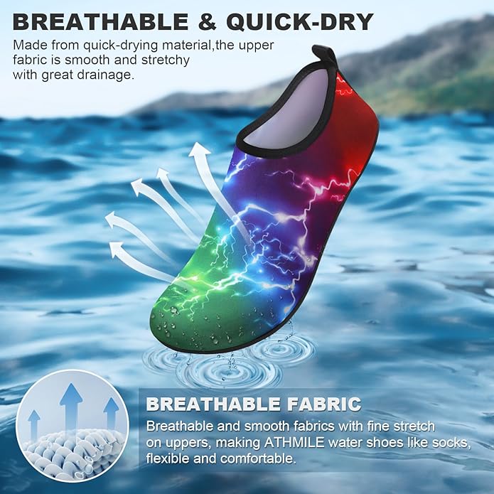 Water Shoes for Women Men Quick-Dry Aqua Socks Swim Beach Barefoot Yoga Exercise Wear Sport Accessories Pool Camping Must Haves Adult Youth Size