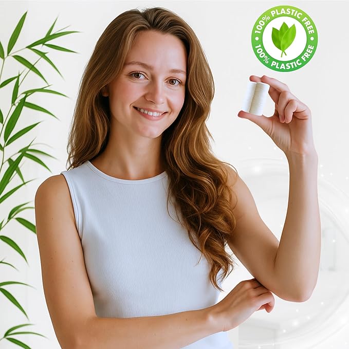 Ohm Earth’s Ohm Floss Refill – Natural Silk Dental Floss for Refillable Bamboo/Steel Holder, Candelilla Wax, 100% Compostable, Eco Oral Care, 109yds/100m (2-Pack) Natural Mint