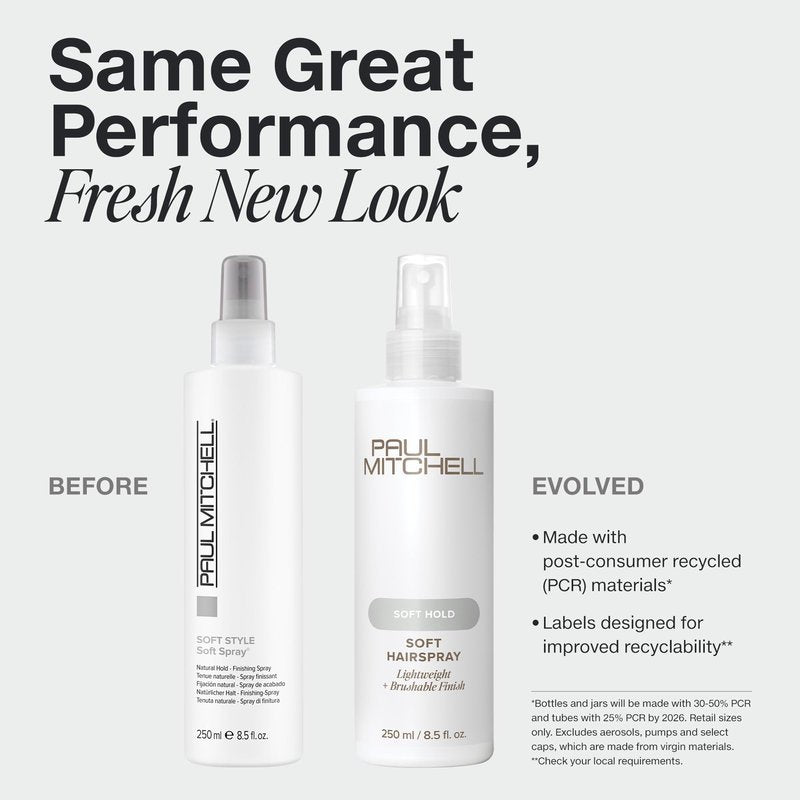 Paul Mitchell Soft Spray, Natural Hold, Touchable Finish Hairspray, For All Hair Types, 8.5 fl. oz