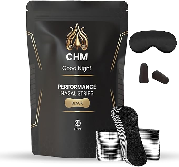 [CHM] Nasal Strips for Snoring - Effective Snoring Solution to Improve Breathing, Nasal Congestion, and Sleep - Breathe Right Nose Strips with Hypoallergenic, Sweatproof Adhesive for Enhanced Airflow