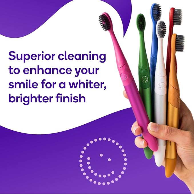 BURST Replacement Heads for Nova Sonic Toothbrush (White) | Super-Soft Bristles Reduce Risk of Abrasion & Irritation | Tapered Ends Reach Below The Gumline | for a Whiter, Brighter Smile
