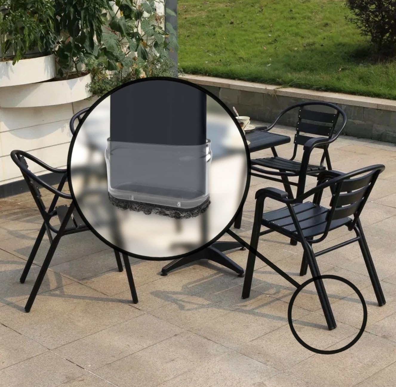 Slipstick GorillaOutdoor Berber Furniture Feet Pads with Clear Sleeve Sock (8 Pack) Weatherproof Outdoor Furniture Sliders for Rectangular Legs