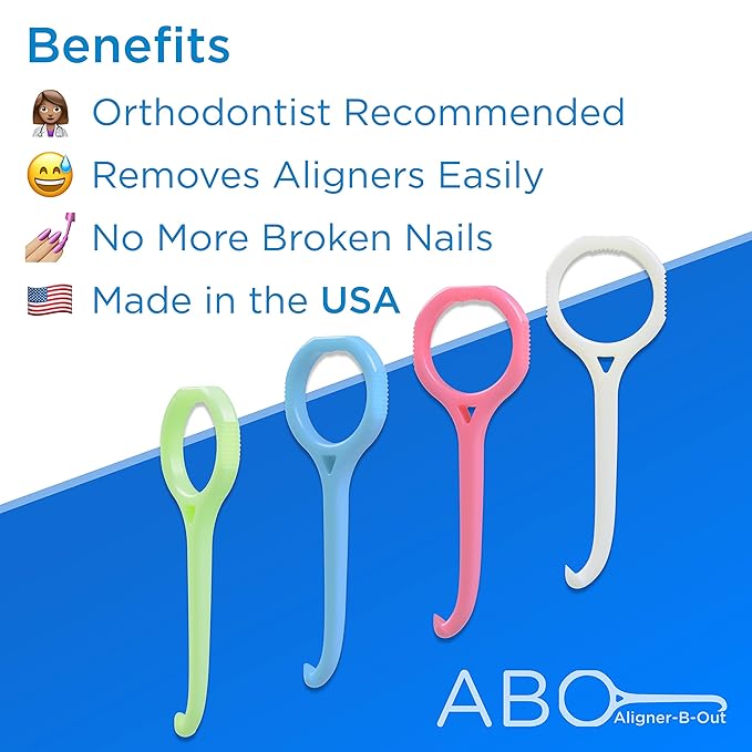 Aligner-B-Out v2 | Vibrant Variety 4 Pack | Invisalign Remover Tool & Aligner Remover Tool For All Aligners & Removable Retainers | Orthodontist Recommended Invisalign Accessories