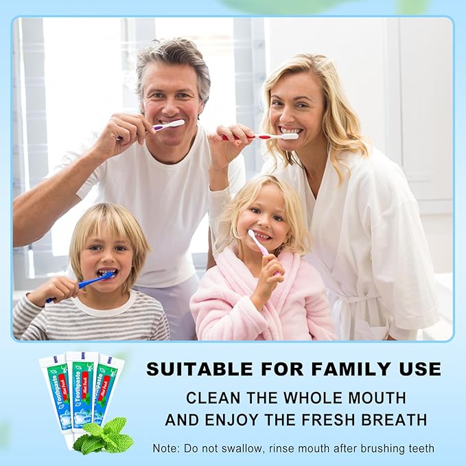 0.176 oz Bulk Travel Size Toothpaste,300 Tubes 5 Grams Extra Small Toothpaste Travel Size Bulk Mint Flavor Mini Disposable Toothpaste for Hotel,Guests,Homeless,School(Too Small,Only be Single Use)
