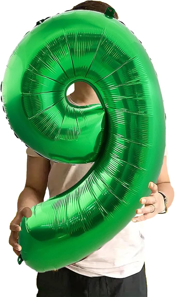 Number Balloons Green Party Balloon - Giant Number 9 Balloon, 40 Inch Large Balloon for St. Patrick's Day Games Theme Birthday Decoration, Girls Boys Party Supplies