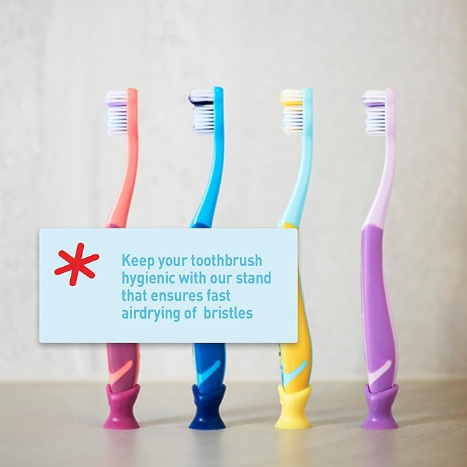 Jordan* Kids Toothbrush | 6-9 Years, Soft Bristles, BPA Free | 4 Pack | Blue & Green Step 3