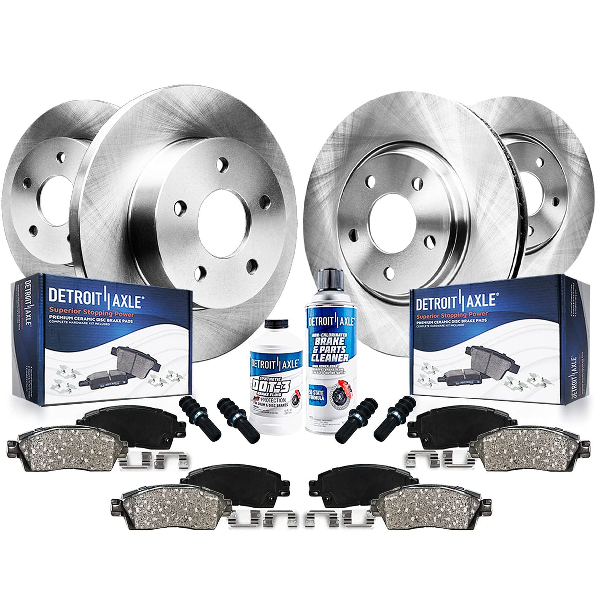 Detroit Axle - Brake Kit for 2000-2005 Toyota Celica GTS Brake Rotors and Ceramic Brakes Pads 2001 2002 2003 2004 Front and Rear