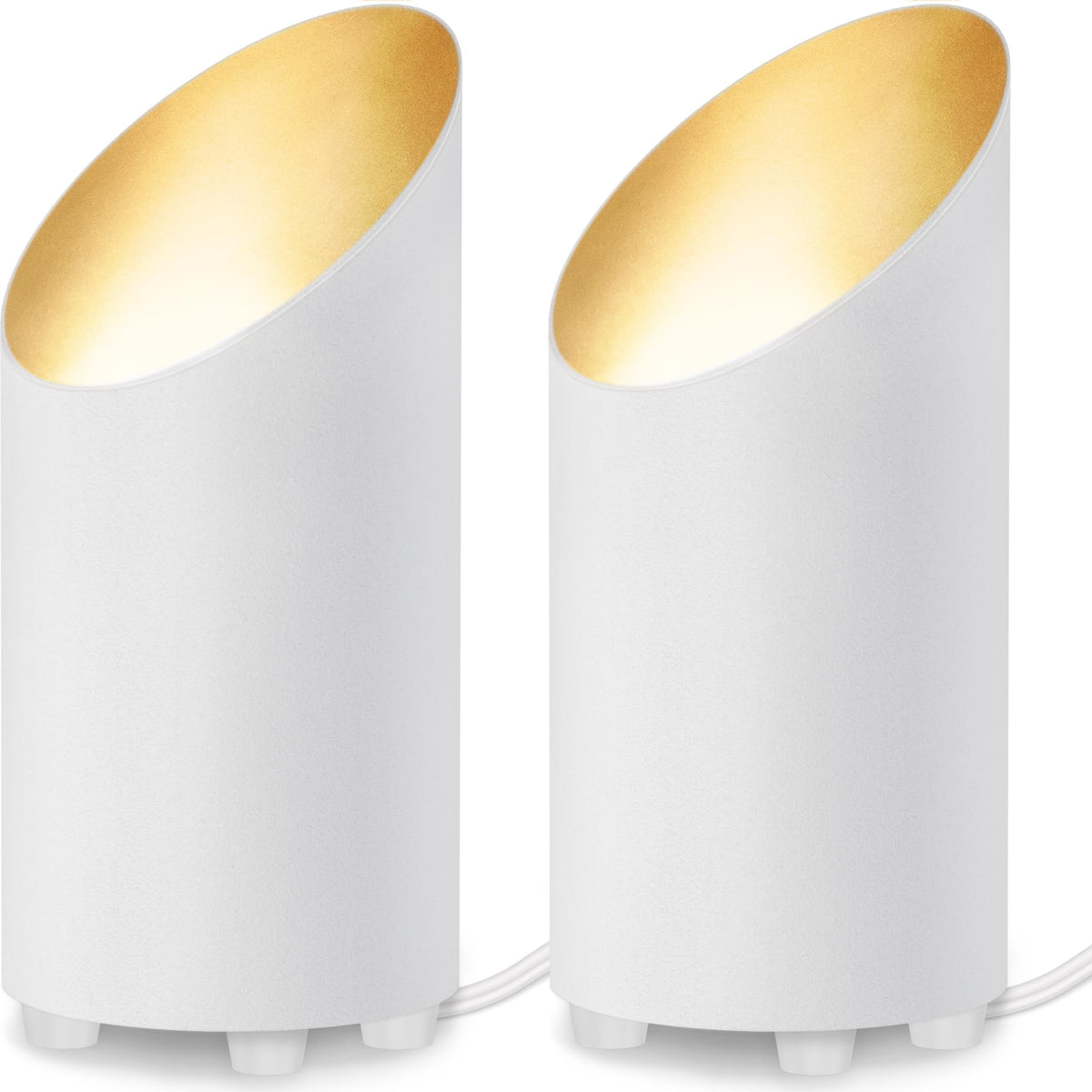 SUNVIE 2 Pack Uplighting Indoor Floor Can Light, 5W Up Lights with 2700K LED GU10 Bulbs, Uplights Floor Spot Lights Indoor for Home Accent Lighting, 5.9 FT Plug Cord & Foot Switch