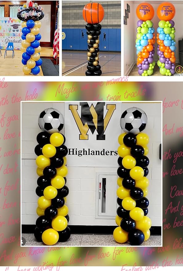LANGXUN 2 Sets Adjustable 6ft DIY Balloon Column Stand Kits For Birthday Wedding Graduation Party Decorations, Christmas Balloon Decor