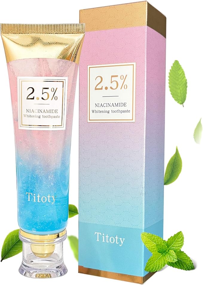 Niacinamide Whitening Toothpaste, 2.5% Niacinamide Intensive Whitening Toothpaste with Natural Gentle Care Deep Stain Removal Clean Mint Flavor, Improves Gum Health, Fresh Breath (1)