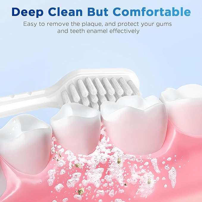 Oralphi Sensitive Gum Care Replacement Brush Heads for Waterpik Complete Care 5.0/9.0 (CC-01/WP-861), STRB-3WW, Ultra Soft Bristles with Cover, Sonic Electric Tooth Brush Refill Heads (8-Pack, White)