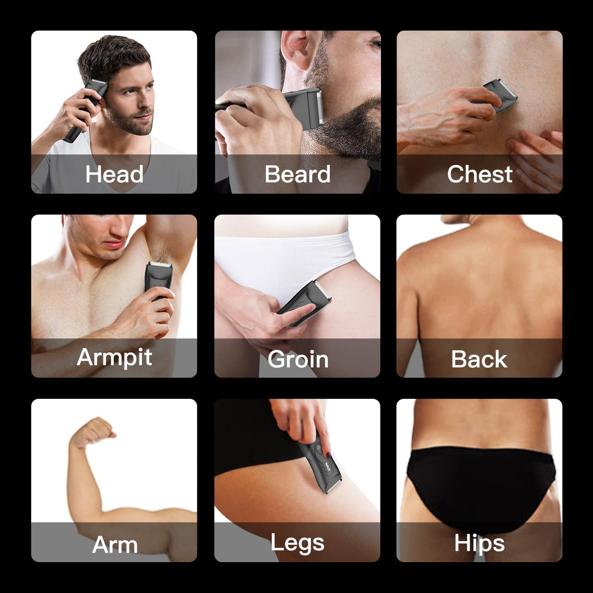 ENSSU 2-in 1 Body Hair Trimmers for Men, Pubic Groin Hair Trimmer for Men
