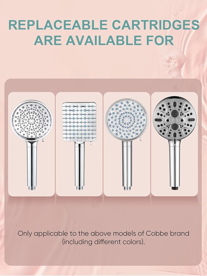 Cobbe 4 Pack Replacement Filters for Handheld Shower Head - UPGRADE FILTERING DURATION - Remove Chlorine - Reduces Dry Itchy Skin