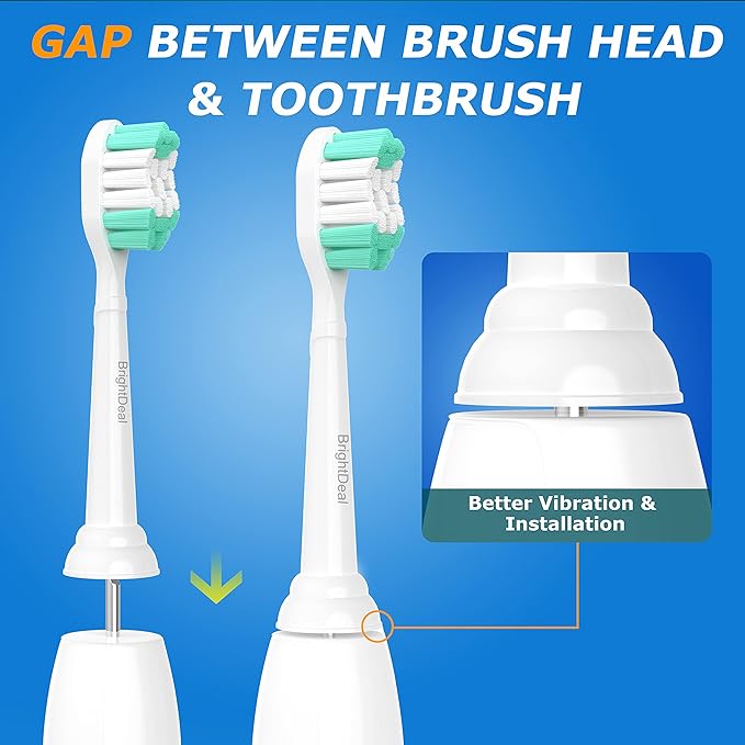 BrightDeal Replacement Toothbrush Heads for Philips Sonicare ProtectiveClean 4100 5100 6100 DailyClean DiamondClean EasyClean PowerUp Plaque Control Gum Health C2 G2 HX6817/01 HX6857/11 White, 4 Pack